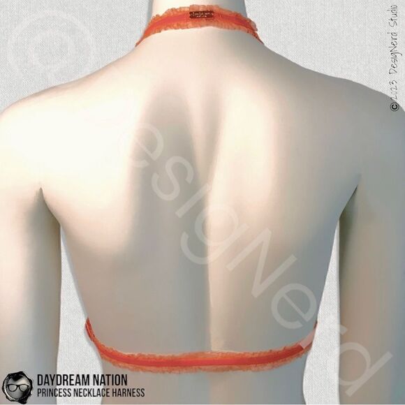 DAYDREAM NATION x DOLLS KILL PRINCESS NECKLACE HARNESS IN BLUSH PINK VELVET NWT - Picture 8 of 15